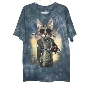 New The Mountain Cat Fighter Pilot Military Graphic T-Shirt New NWOT
